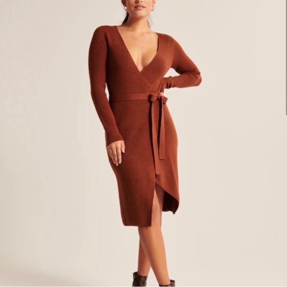 Abercrombie & Fitch Brown Long Sleeve Dress